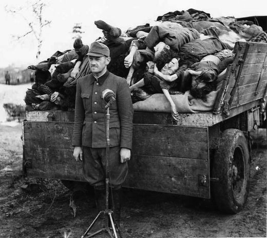 The accused Franz Hoessler with a truckload of his work 